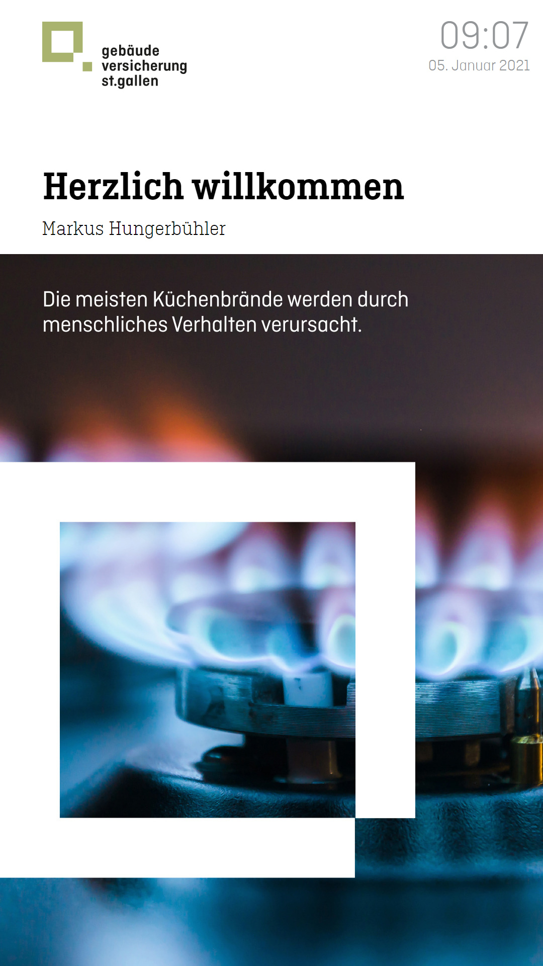 Begrüssungsdisplay