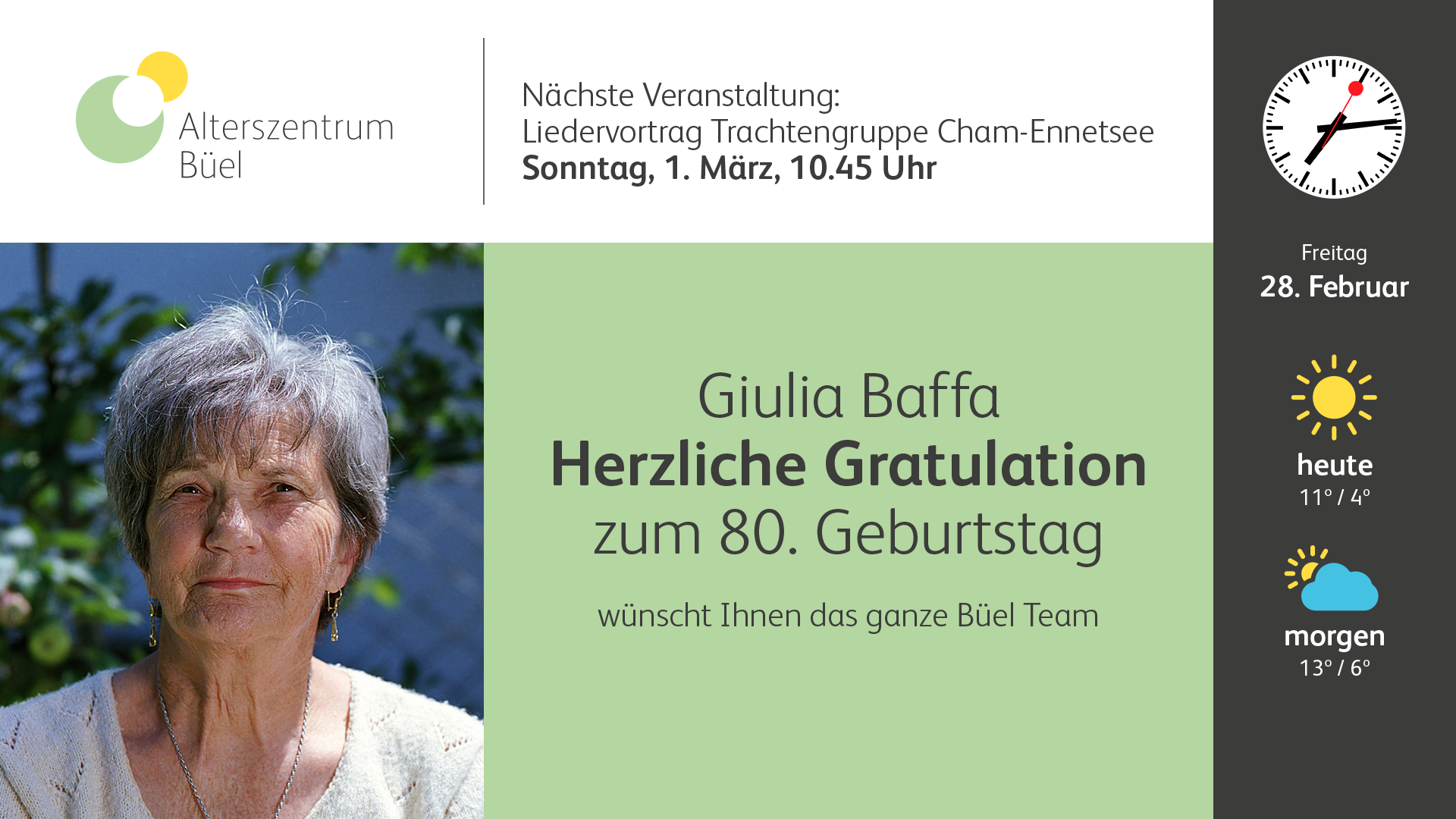 Infobildschirm für Heime & Institutionen
