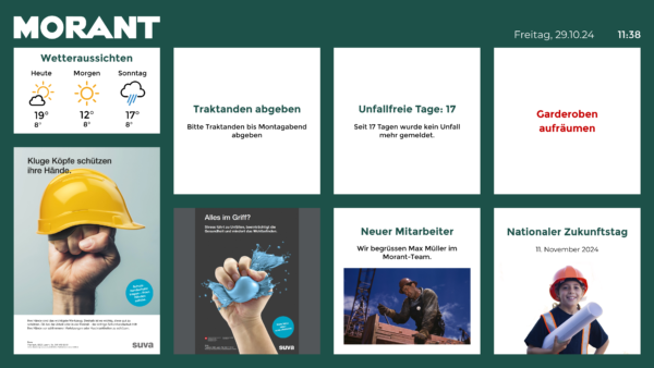 Infoboard für Mitarbeitende
